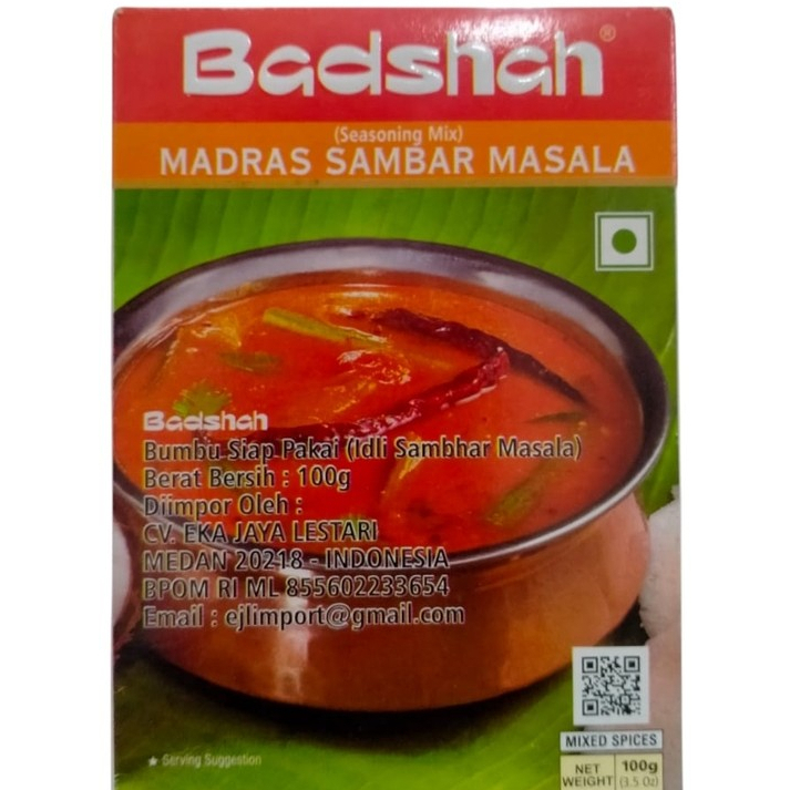 

Madras Sambar Masala Badshah / Bumbu India Idli Sambhar Powder