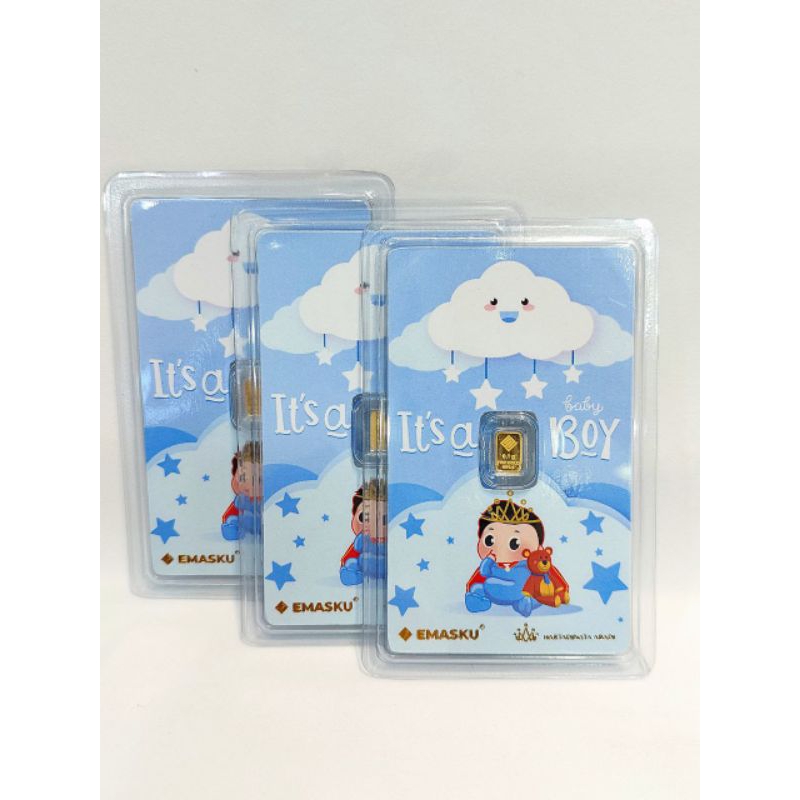 Logam Mulia Mini Emasku Hartadinata 0.1 Gram Gift Kado Baby Boy