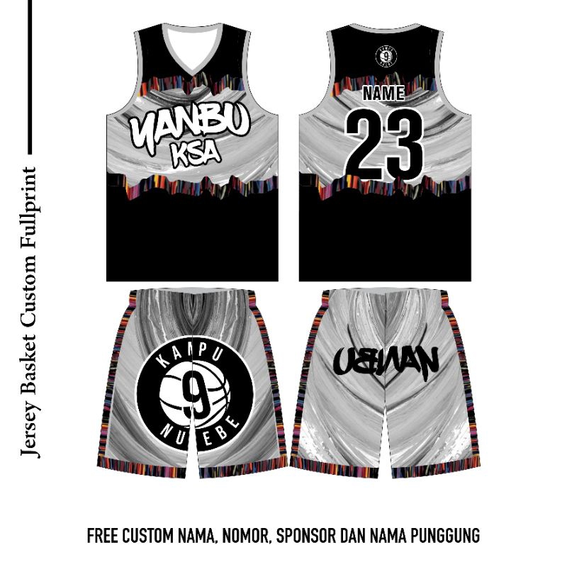 JERSEY BASKET CUSTOM FREE DESIGN FULL PRINTING