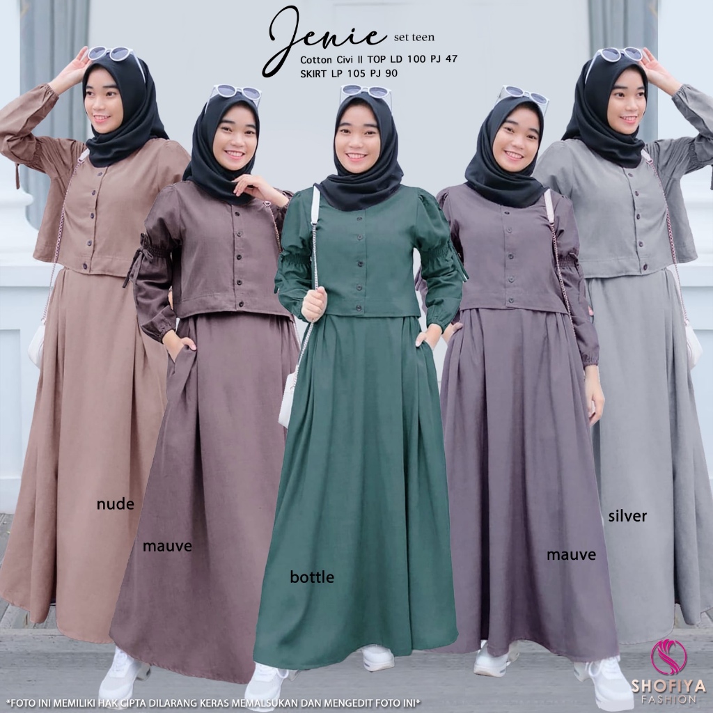 JENIE SET REMAJA ATASAN + ROK Original by Shofiya