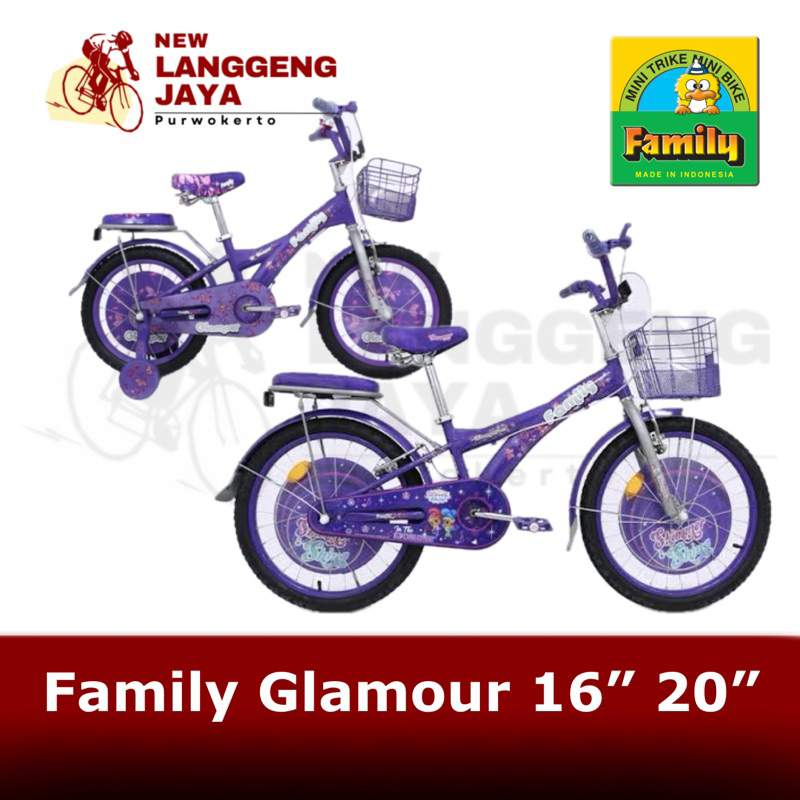 Family Sepeda Anak Perempuan Mini Roda Empat Glamour 16" 20"