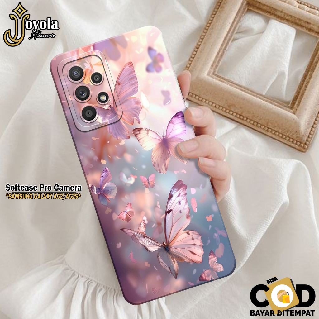 JOYOLA Case Samsung Galaxy A52/A52S Fashion Case Kupu Kupu Softcase Samsung Galaxy A52/A52S Pro Came