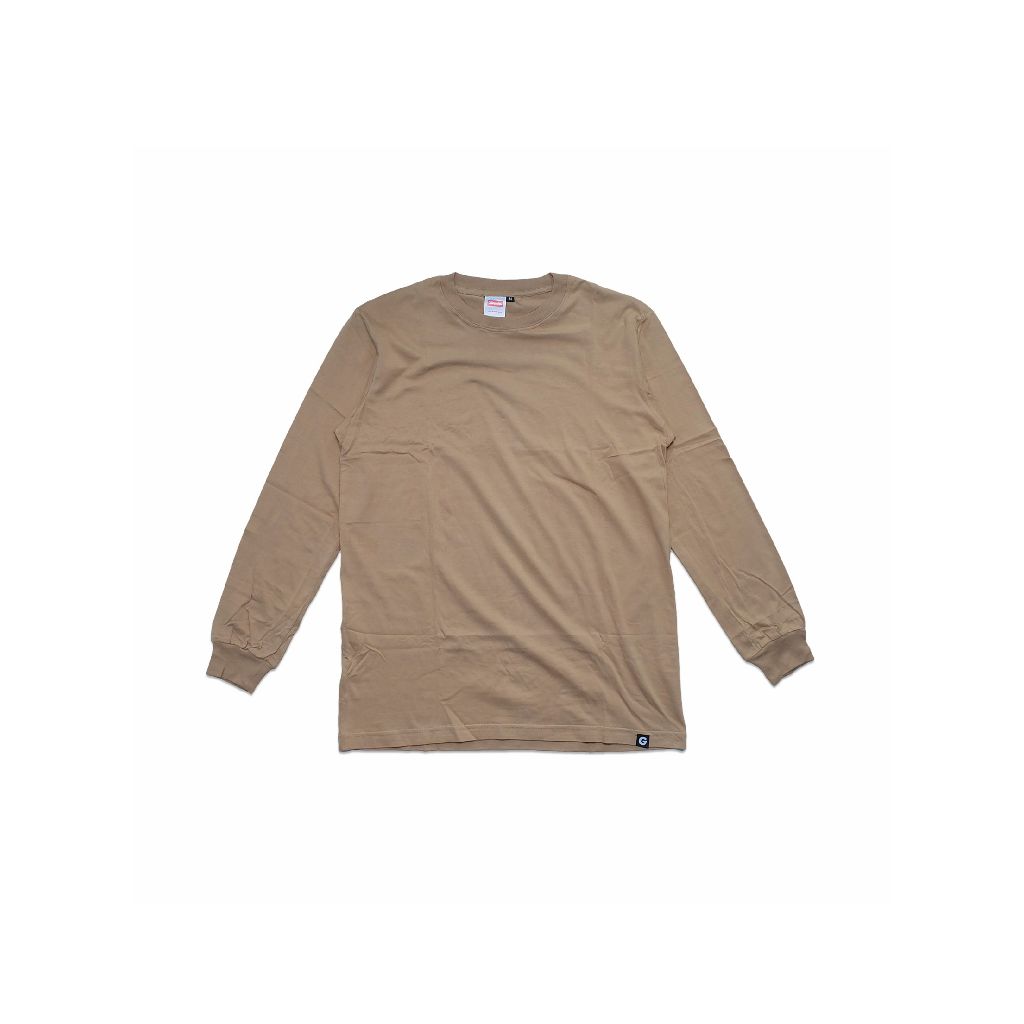 Gilapolos Kaos Katun Combed Panjang Basic Coklat Susu