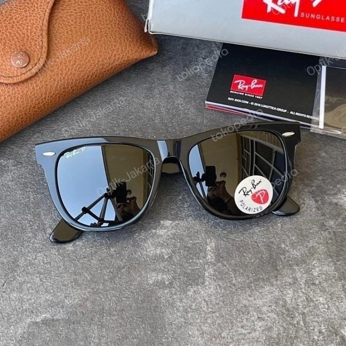 Kacamata hitam pria original Ray-Ban - Hitam Glossy