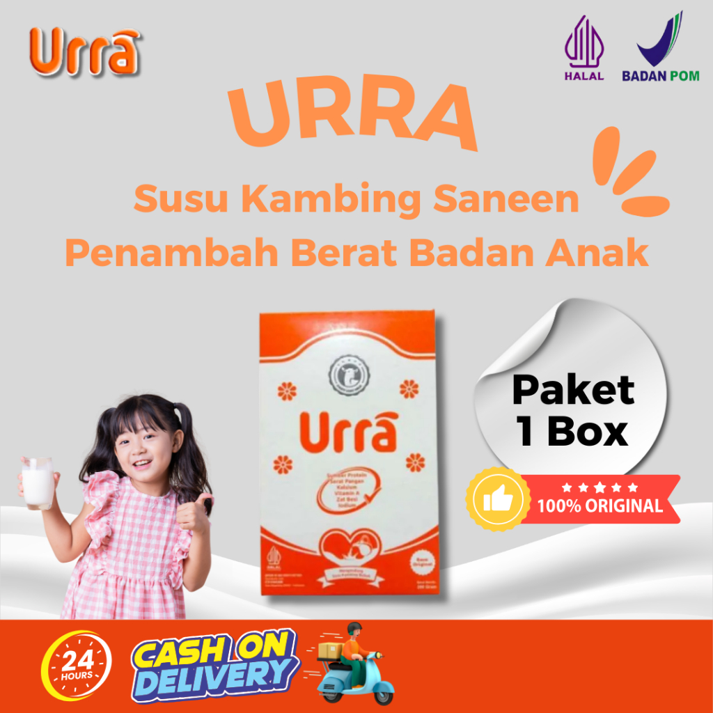 

URRA Susu Kambing Saneen Original Paket 1 Box - Susu Penambah Berat Badan Anak