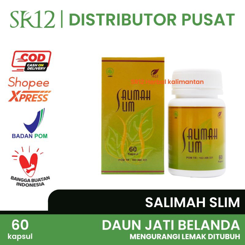 AMPUH Salimah Slim SR12 Pelangsing Badan Obat Diet Herbal Penurun Berat Badan BPOM 60 kapsul