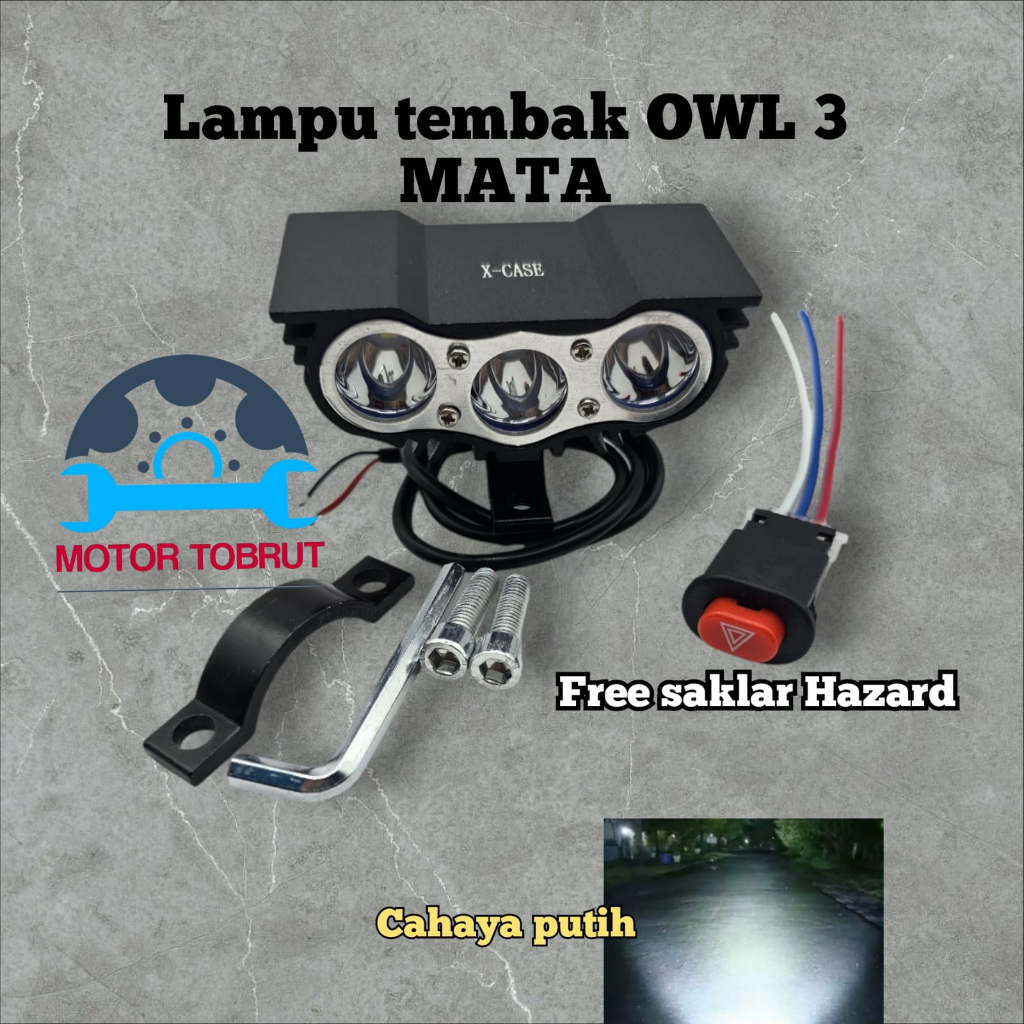 LAMPU TEMBAK LED MOTOR/LAMPU TEMBAK SOROT MOTOR MOBIL PLUS BONUS SAKLAR