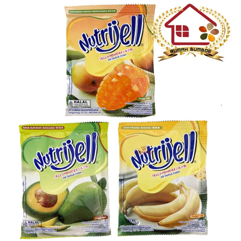 

(1 Box x 12 sachet) NUTRIJEL BARU JUMBO Alpukat Banana Mangga Gedong Nutrijell Puding Jelly