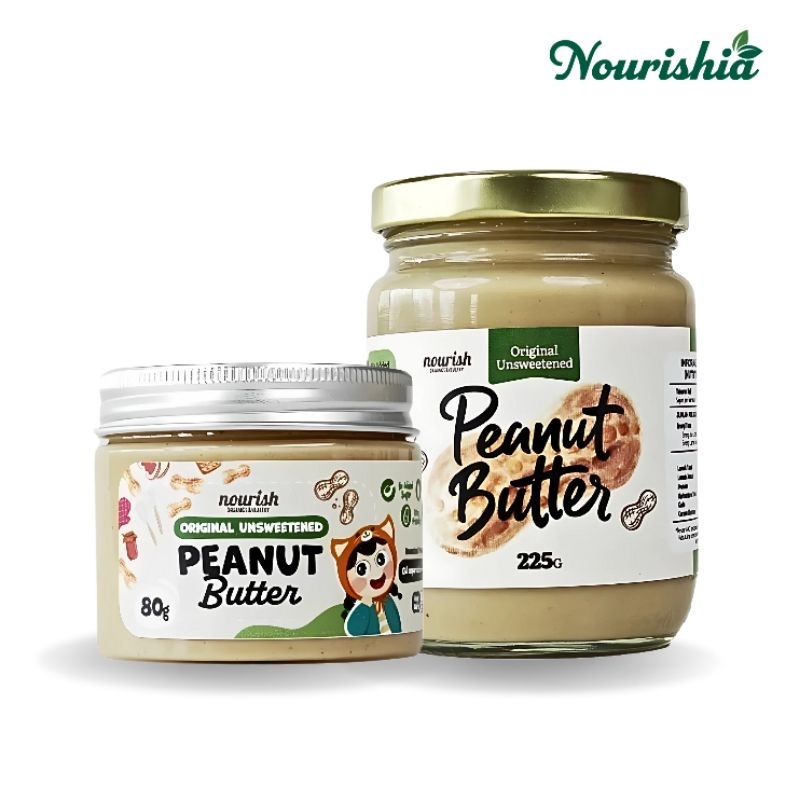 

Unsweetened Peanut Butter 225gr dan 80gr - Nourish