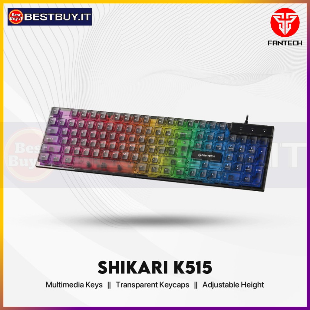 Fantech SHIKARI K515 Keycaps Transparan Keyboard Gaming RGB Membrane