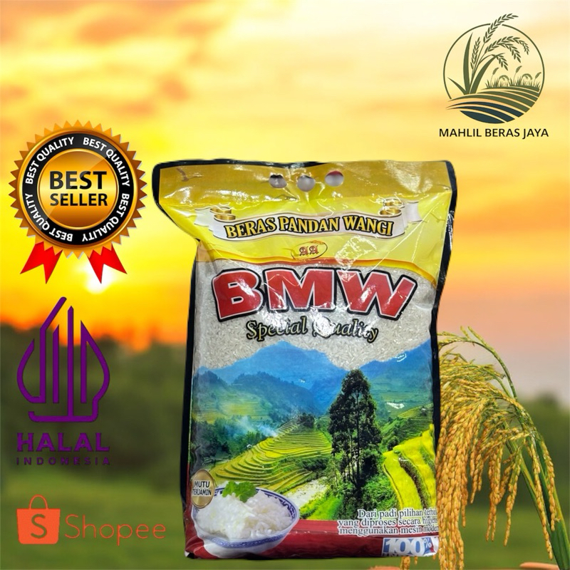 

Beras premium cap Bmw quality 5kg pulen termurah