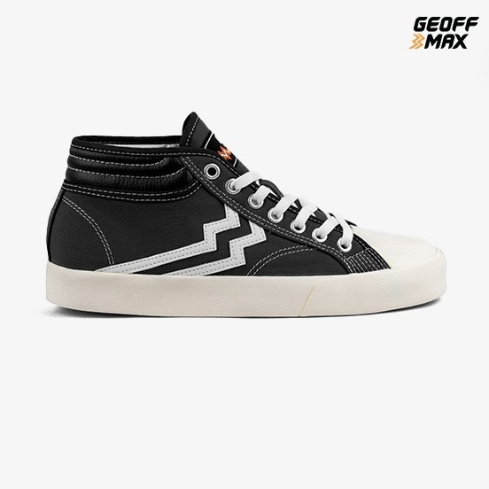 Geoff Max  Maverick Mid Black White Sepatu Pria Wanita Sneakers Casual Sekolah Kuliah