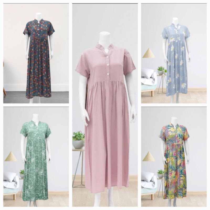Lunaci maxi dress daster adem/Daster/ baju menyusui/baju hamil/daster modis