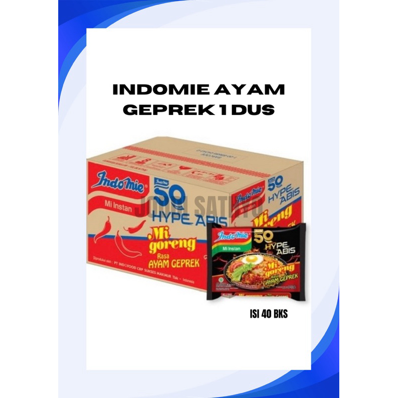 

INDOMIE AYAM GEPREK 1 DUS ISI 40