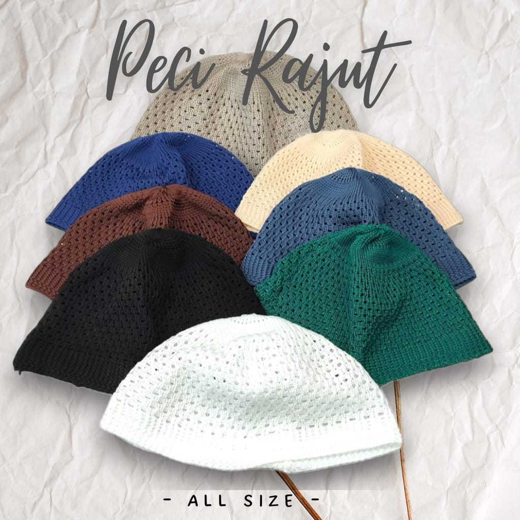 Peci Rajut Anak / Peci Rajut Tebal / Peci Rajut Murah / Peci polos / Peci Haji / Kopiah