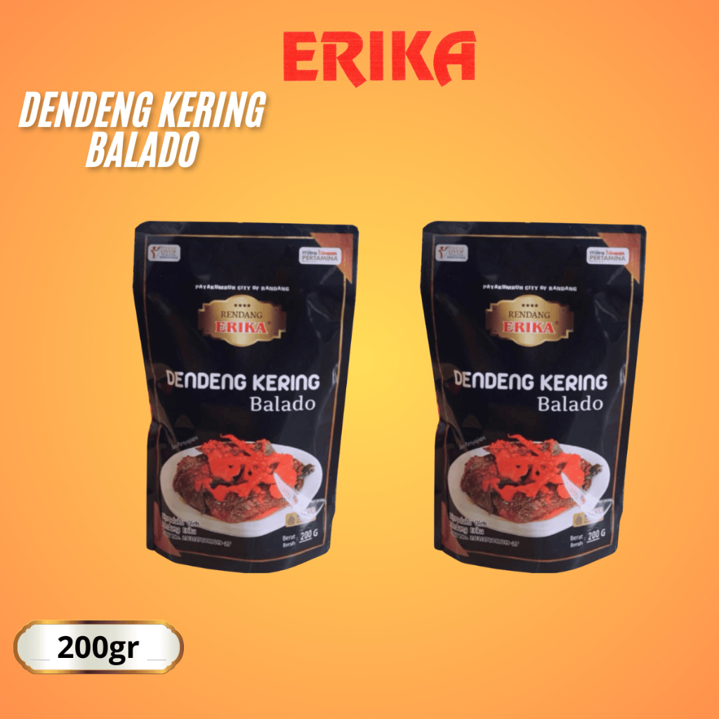 

ERIKA - 2 Pcs Dendeng Balado kering daging sapi khas minang asli padang 200gr