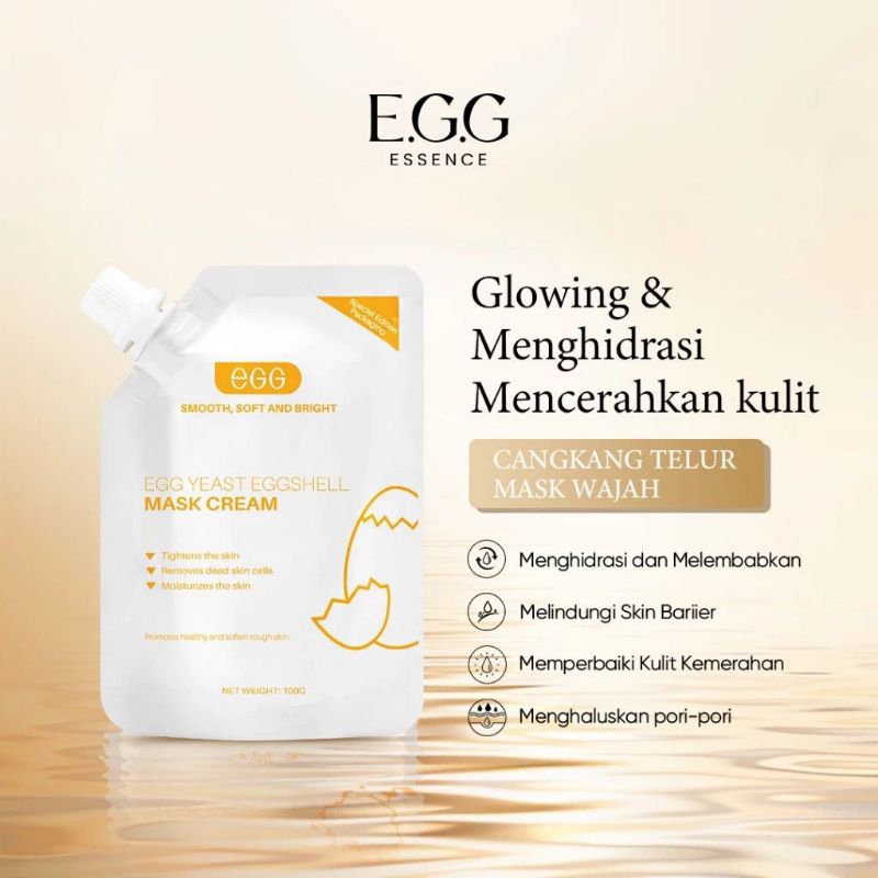 EGG YEAST EGGSELL MASK CREAM | MASKER CANGKANG TELUR