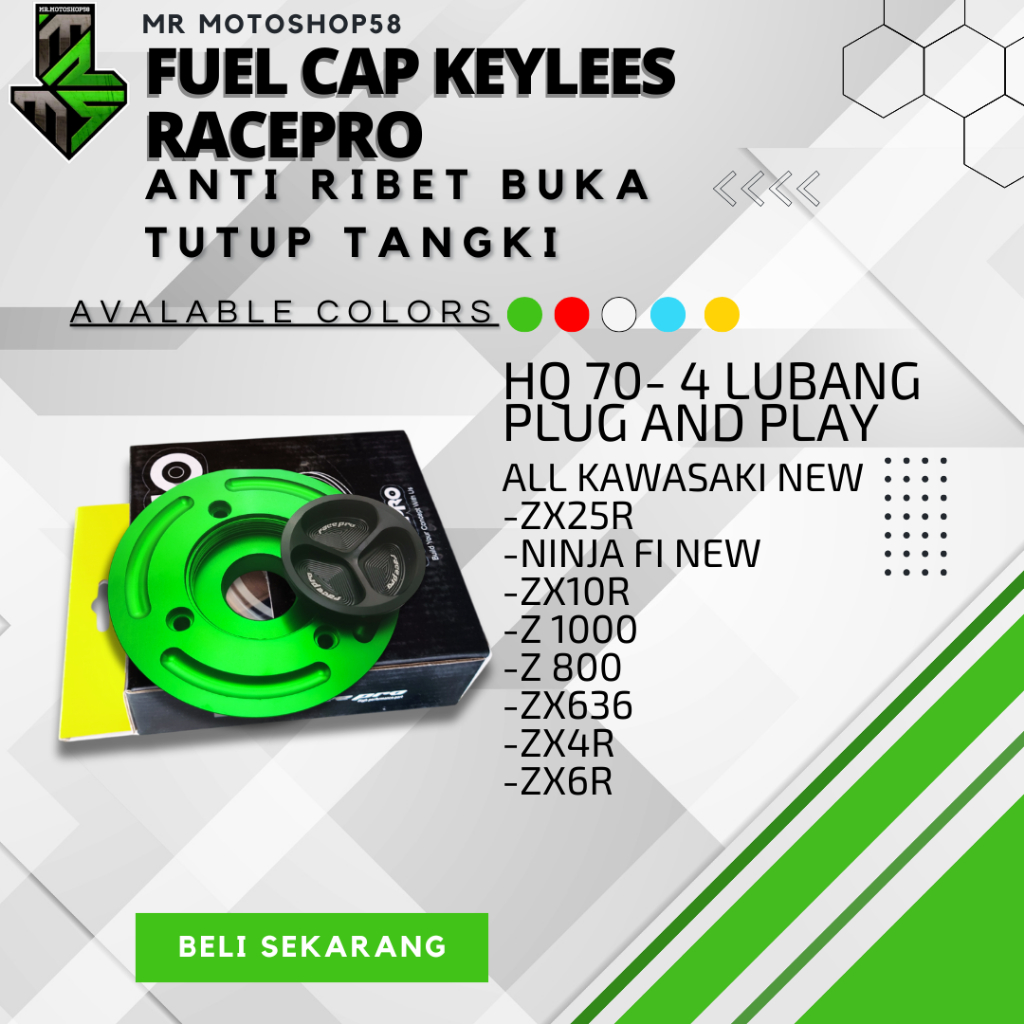 KAWASAKI NINJA Fuel cap ZX25R ZX636 FUEL CAP ZX6R FUEL CAP NEW NINJA Z250 TUTUP TANGKI RACEPRO NINJA