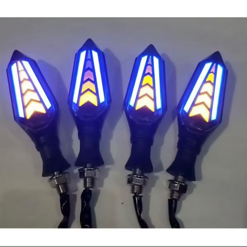 LAMPU SEIN MOTOR VARIASI LED RUNNING 2 SISI SEN PANAH Vixion Cbr Cb Klx Xabre Taiger Scorpio Crf Sen