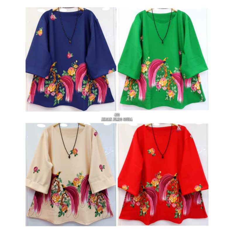 Blouse Jumbo Wanita-Pakaian Jumbo Wanita-Atasan Jumbo Wanita-Bahan Scuba