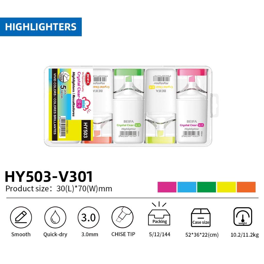 

Jual Produk Beifa Mini Highlighter HY503 Stabilo Penanda Warna Fancy 5 Warna Cerah & Lucu ''