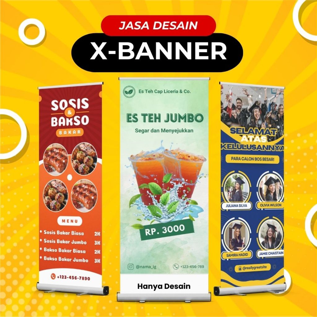 JASA DESAIN X-BANNER KEKINIAN | SPANDUK | STANDING BANNER