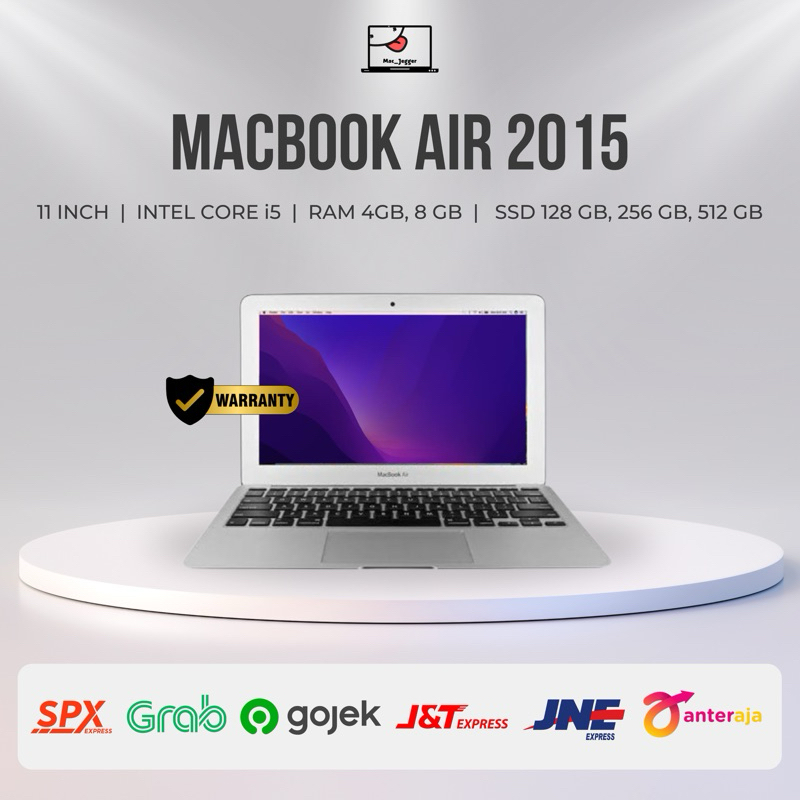 Macbook Air 2015 11 inch RAM 4 GB // SSD 128 // 256 GB Second Original