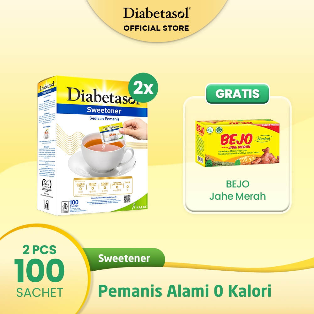

Buy 2 Diabetasol Sweetener 100x1.5g Free Bejo Jahe Merah