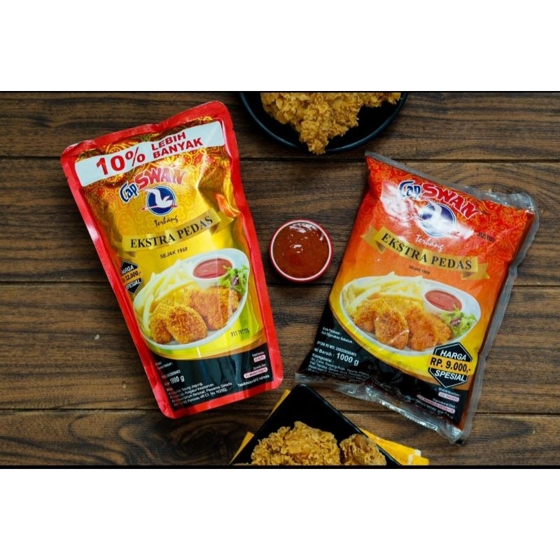 

promo bayar 1 dapat 2 spesial bundling 2 saus sambal cap swan premium 1kg poch standing dan bantal