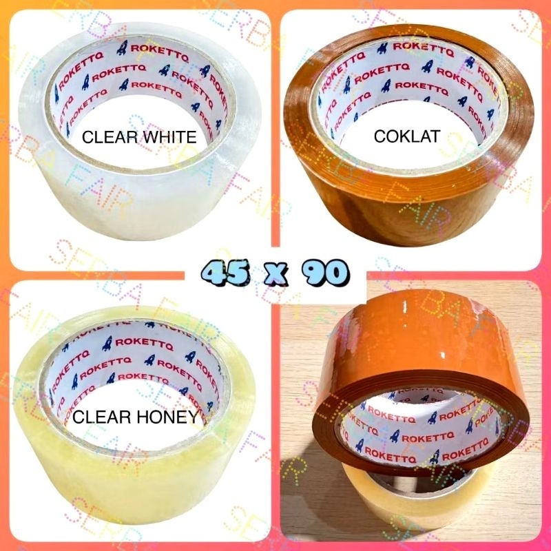 

Lakban Bening Coklat ROKETT 2 Inch (45mm) 90 Yards Ecos TOP TERMURAH