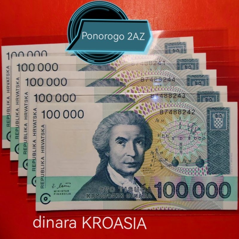 kroasia 100000 dinara kroasia GRESS mulus asli