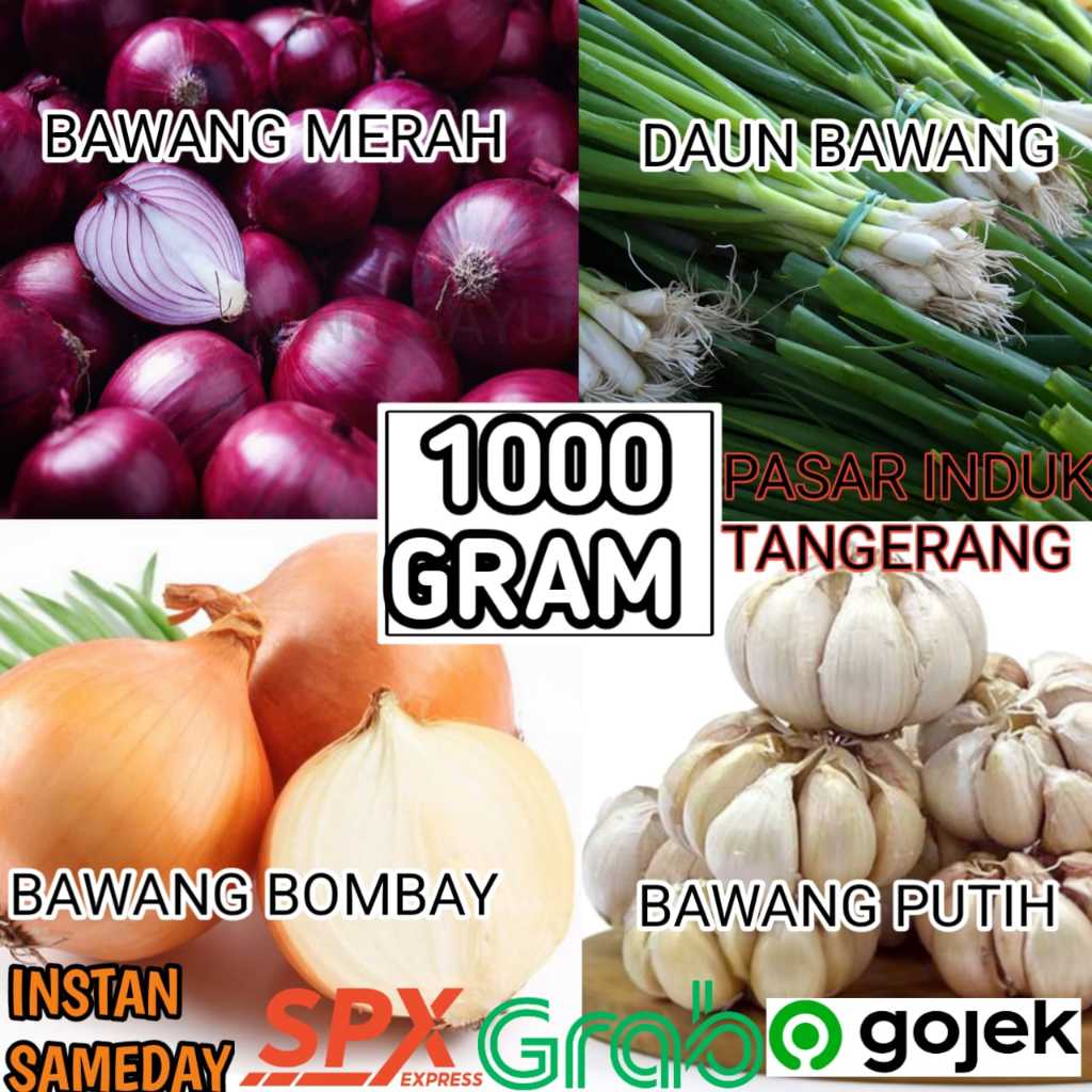 

[ 1 KG ] Bawang Merah Super Fresh - Bawang Putih - Bawang Bombay - Daun Bawang - Bumbu Dapur Sayur