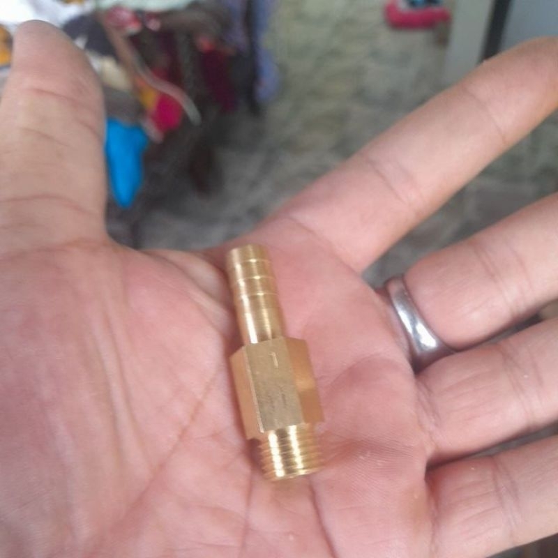nepel.nepel slang.uk 1/4×5/16.kuningan murni.panjang 5cm.kompresor
