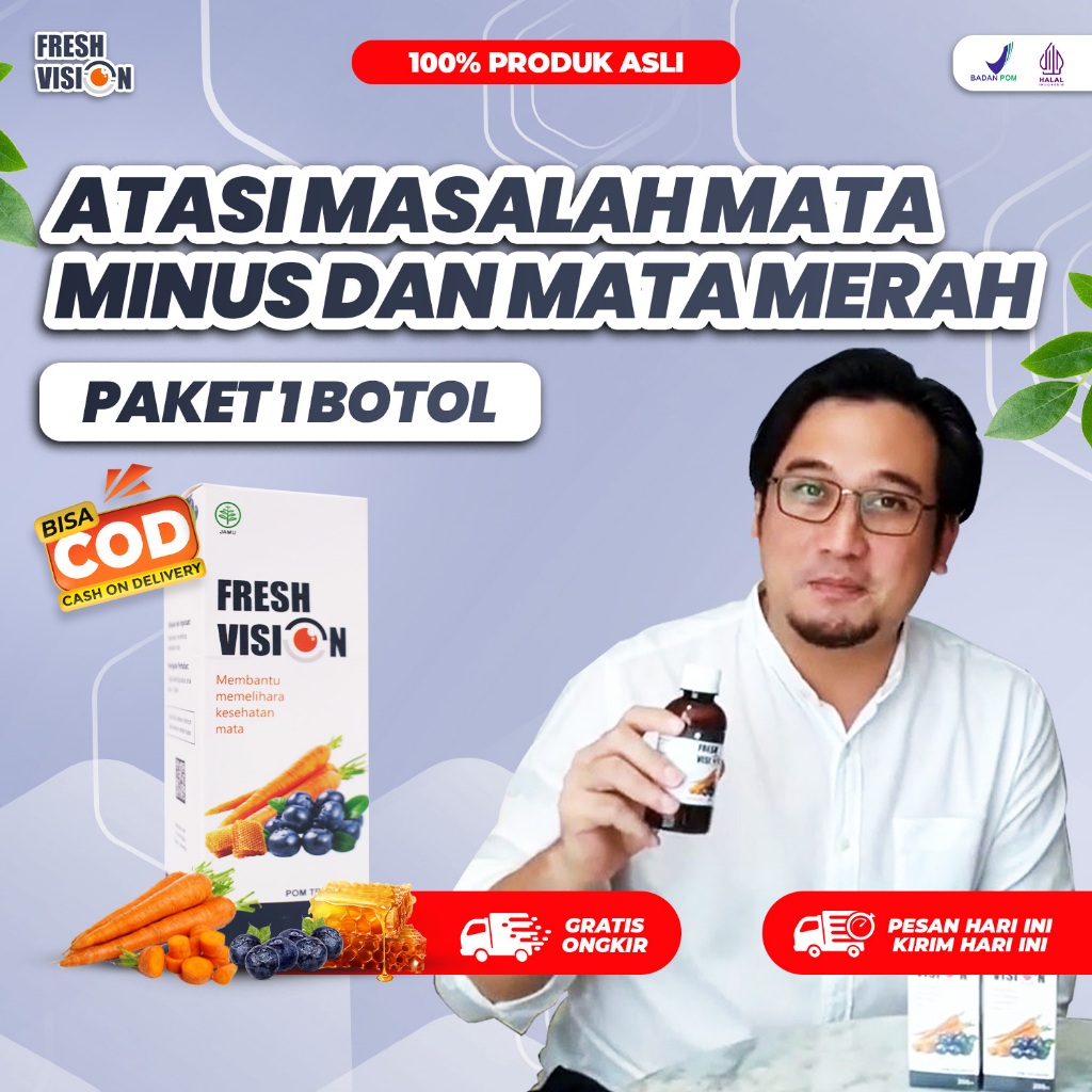 FRESH VISION Obat Mata Original Atasi Permasalahan Mata Katarak Silinder Rabun Jauh Dekat 200 Ml