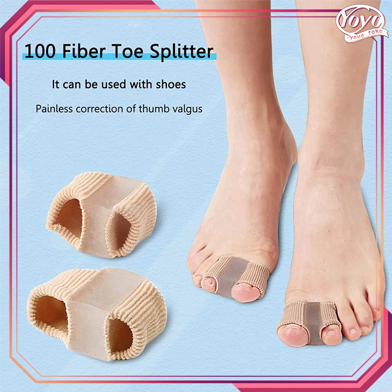 2pcs Silikon Jempol Kaki Bunion Thumb Corrector Pelurus Jempol Kaki Bengkok Alat Pemisah Jari Kaki