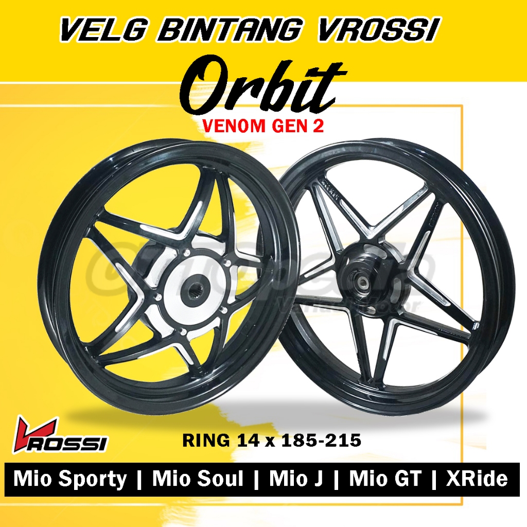 V Rossi Velg Bintang Venom Orbit Gen 2 Ring 14 Mio Sporty Soul Mio J Fino 115 X Ride 185-215