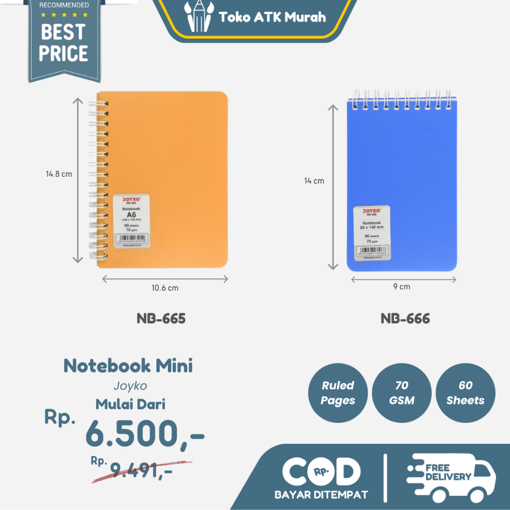 

Notebook Joyko NB-665 A6 / NB-666 A6