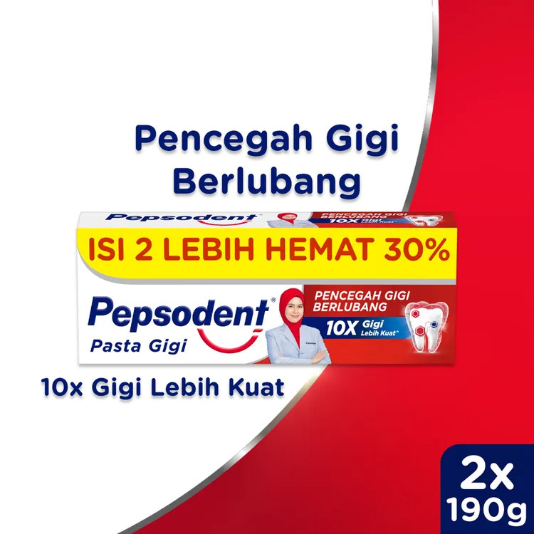 PASTA GIGI PEPSODENT JUMBO isi 2 FAMILY PACK & Satuan 190gr / 225gr & 75GR