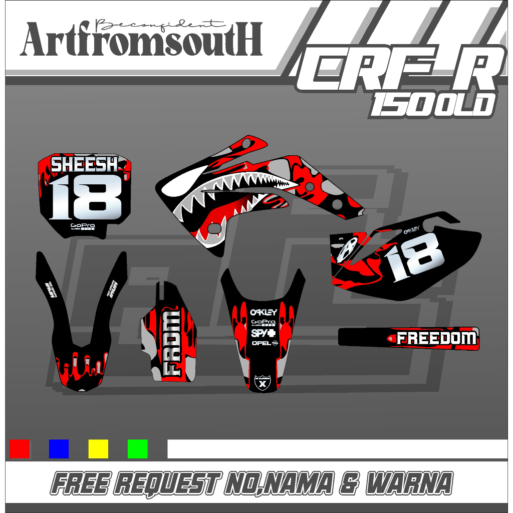 DECAL CRF 150R OLD ABSTRAK SHARK