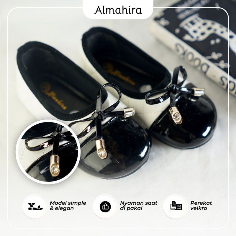 Sepatu Balet Anak Perempuan Motif Pita Kekinian Canel Sol Karet Simple Elegant