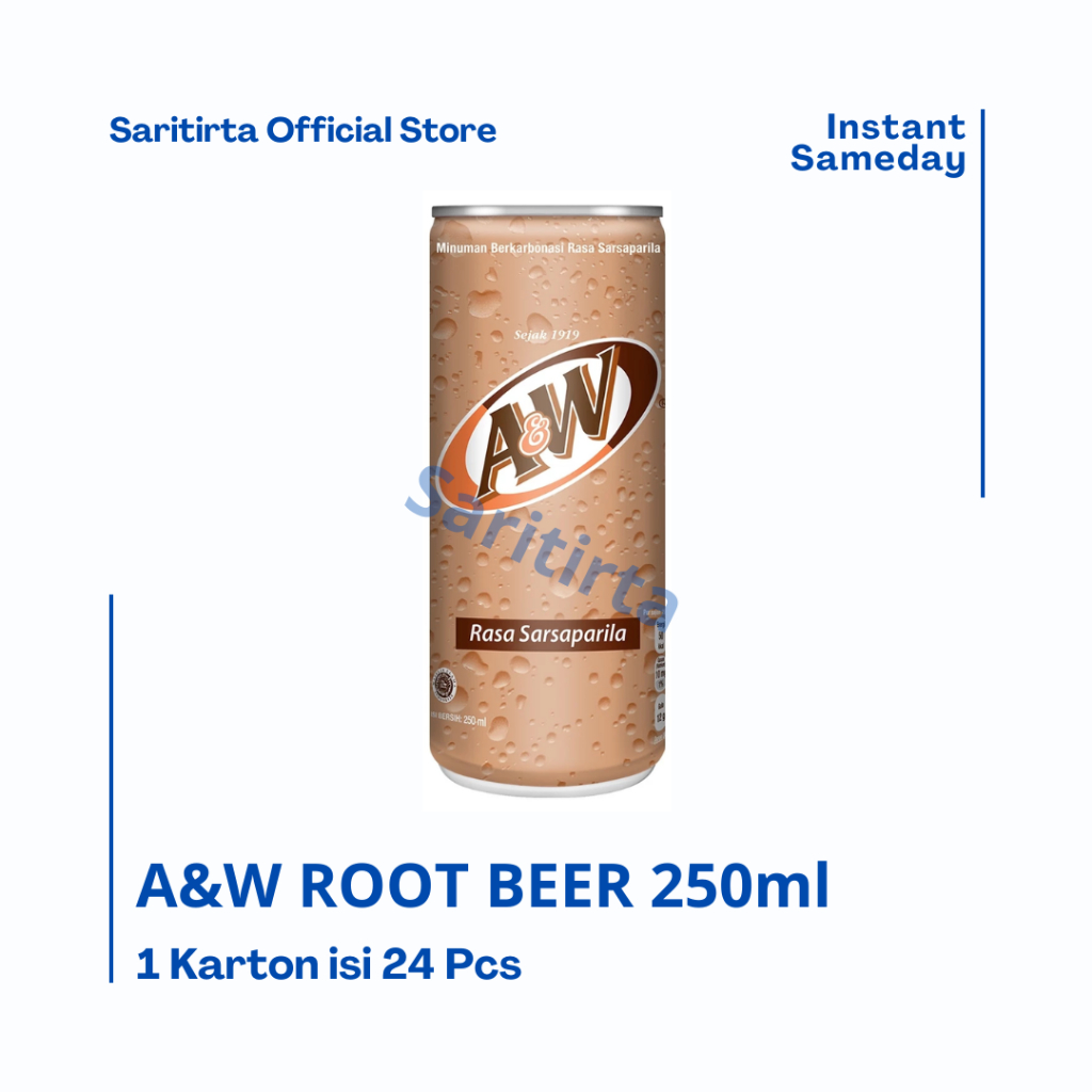 

A&W Rootbeer softdrink kaleng 250 ml