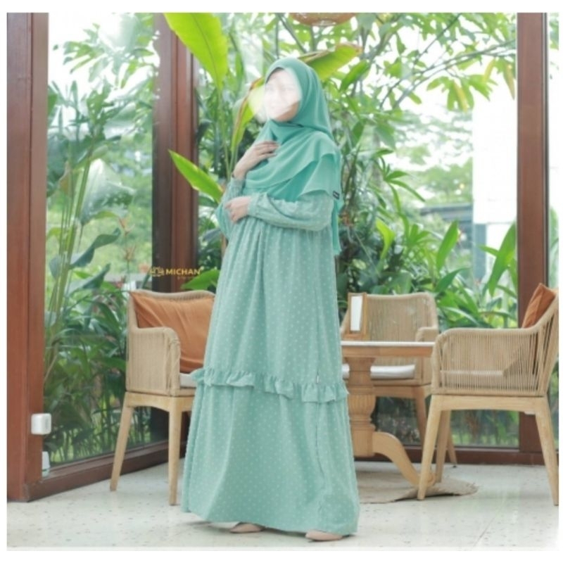 uragiri dress michan Gamis michan Crincle gamis cantik ekonomis