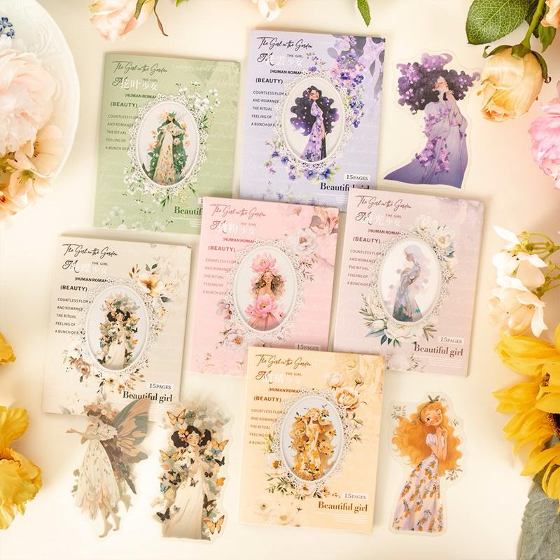 

(2DE) sticker transparan karakter wanita slim chic kupu kupu elf woman girl journaling