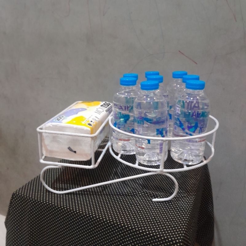 RAK MINUMAN AQUA LEBARAN/RAK MINUMAN SERBAGUNA/RAK MINIMALIS/RAK TEMPAT TISSU