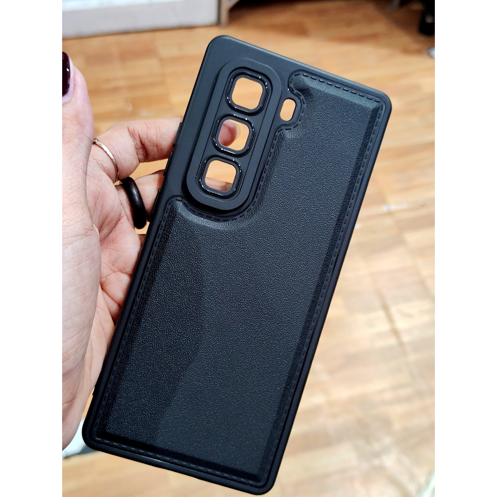 Hans Case Leather Pro Kamera Black INFINIX HOT 60 60i 60Pro+ 50Pro 50 PRO+ NOTE 50 5G 4G Casing Sili