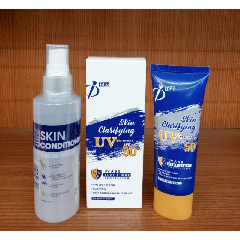 Inez Skin Conditioning Face Mist & Skin Clarifying UV moaisturizer SPF 50+