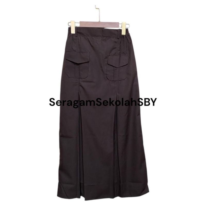 Rok Span Pramuka Kantong 2 Depan Meksi KT Meksi Span Floi 2 Span Coklat Span Pramuka