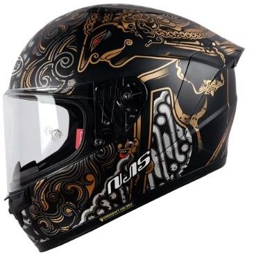 NJS Helm Sepeda Motor ZX-1R ARJUNA Hitam gloss/doff