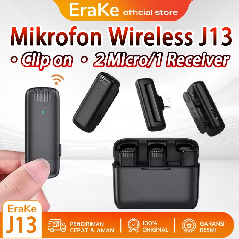 Mic Wireless Microphone Nirkabel Lavalier Dual Wireless Mic Bluetooth Portable Mic Clip On Wireless 