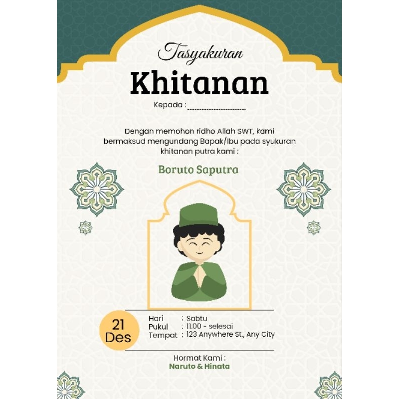 Undangan Digital Khitanan|JPG|Gambar| + denah lokasi | 2 lembar